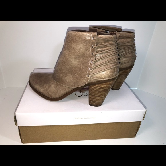Womens JESSICA SIMPSON Caysy Tieback Booties Slater Taupe Boots Sz 11M Read Desc - Picture 3 of 8